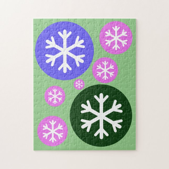 Circle Style Snowflake Snow Colorful Puzzle (Vertical)