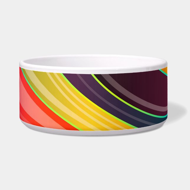 circle swirl abstract cat food bowl (Front)