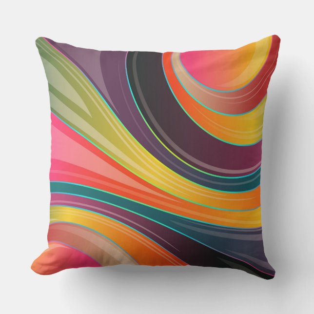 circle swirl abstract outdoor pillow (Front)
