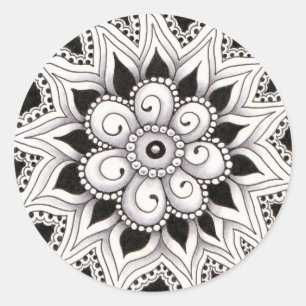 Circle Tangle Three Classic Round Sticker