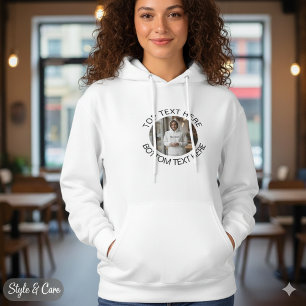 Circle Text with Image Stylish Custom Women's Hoodie