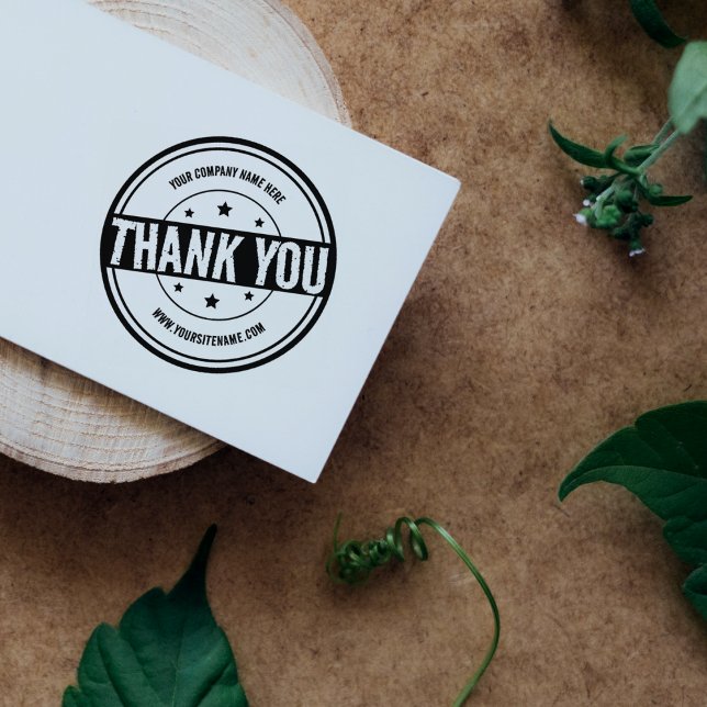 Circle Thank You, Custom Business and Site,   Rubber Stamp (Creator Uploaded)