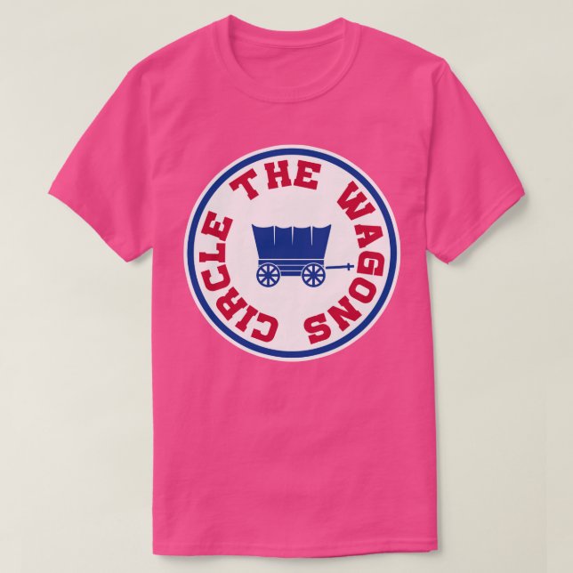 Circle The Wagons White T-Shirt (Design Front)