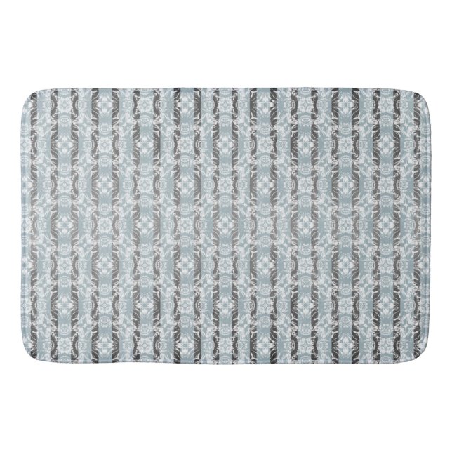 Circle Tiles & Stripes Pattern Bath Mat (Front)