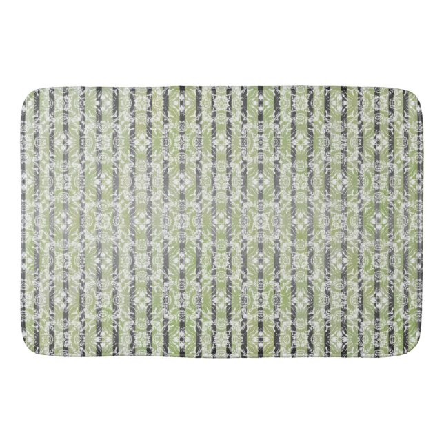 Circle Tiles & Stripes Pattern Bath Mat (Front)