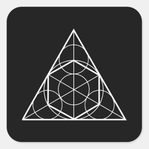 Circle triangle sacred geometry square sticker