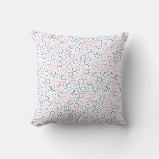 Circle Triangle Square Throw Pillow (Front)