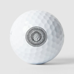 Circle Tribal Doodle Golf Balls