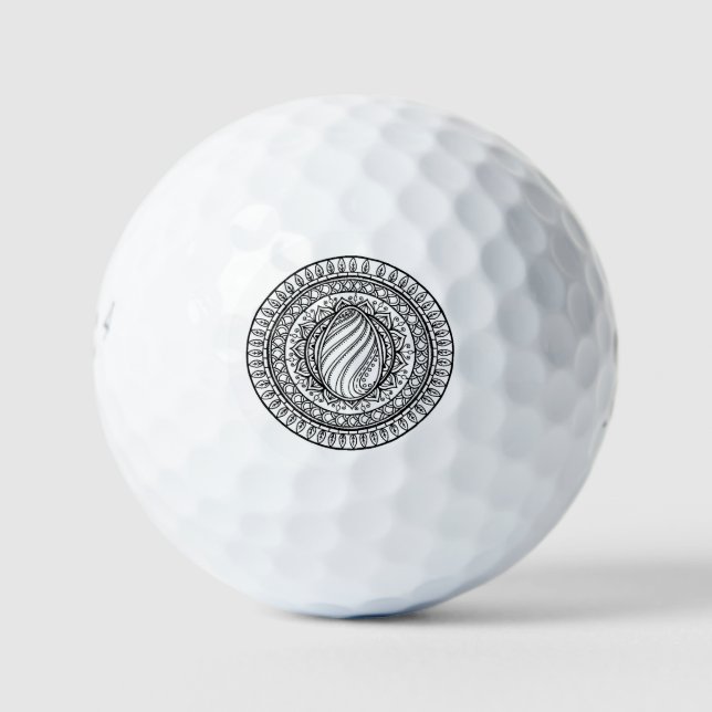 Circle Tribal Doodle Golf Balls (Front)