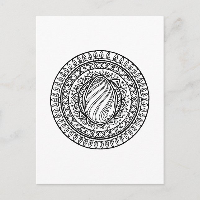 Circle Tribal Doodle Postcard (Front)