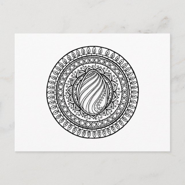 Circle Tribal Doodle Postcard (Front)