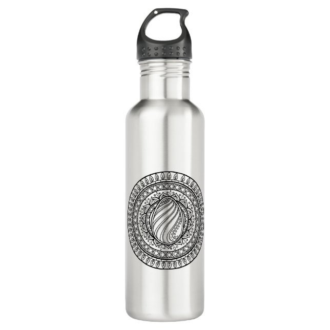 Circle Tribal Doodle Stainless Steel Water Bottle (Front)