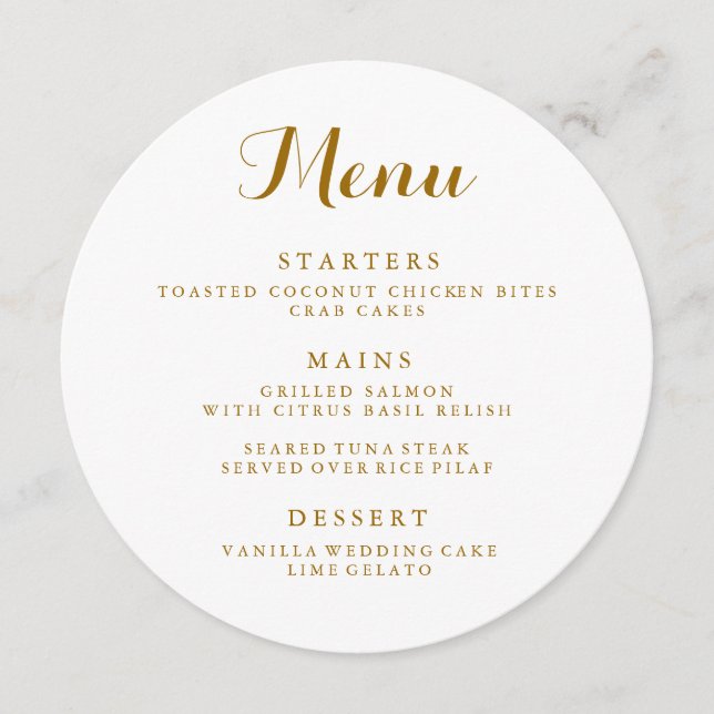 Circle Wedding Menu (Front)