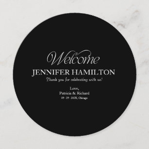 Circle Wedding Menu and Place Card With Guest Name
