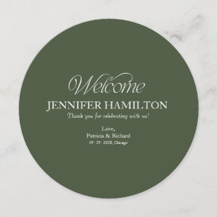 Circle Wedding Menu and Place Card With Guest Name
