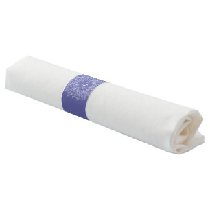 Circle white art leaves wedding purple blue peri napkin bands