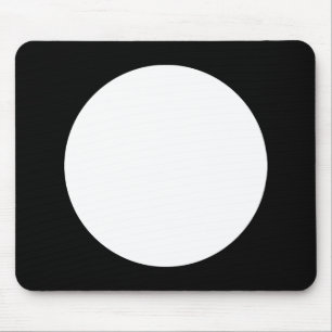 Circle - White with Black Mouse Pad