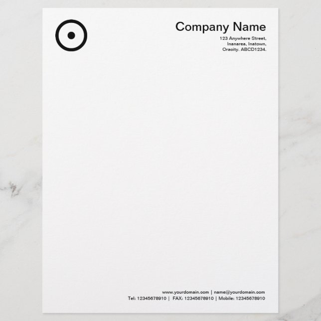 Circle with Center Spot - Black Letterhead (Front)