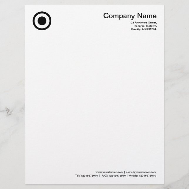 Circle with Center Spot II - Black Letterhead (Front)
