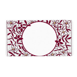 Circle with daisy border label