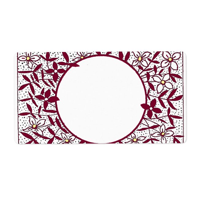 Circle with daisy border label (Front)