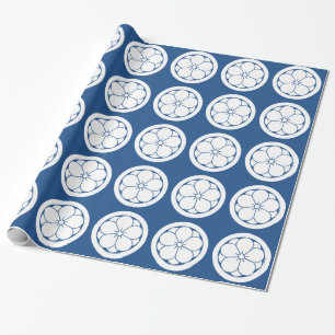 Circle with Double Plum Blossoms Wrapping Paper