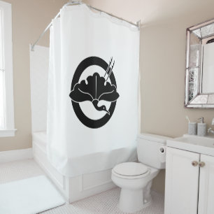 Circle with Ginkgo Crane Shower Curtain
