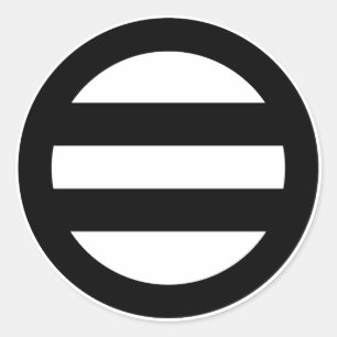 Circle with Two Horizontal Lines Classic Round Sticker