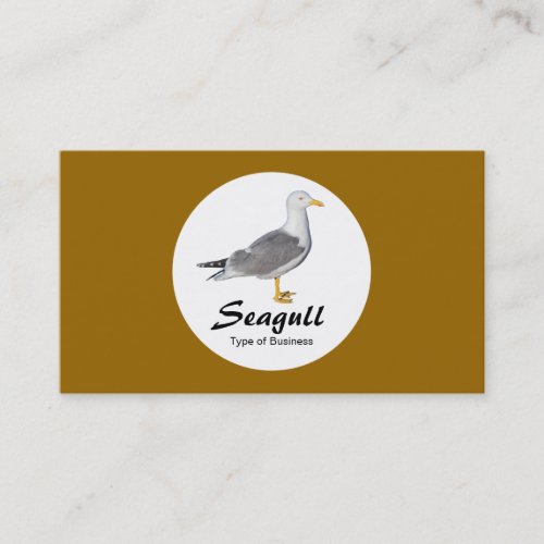 Circle _ Yellow Legged Gull _ Deep Golden Brown Business Card