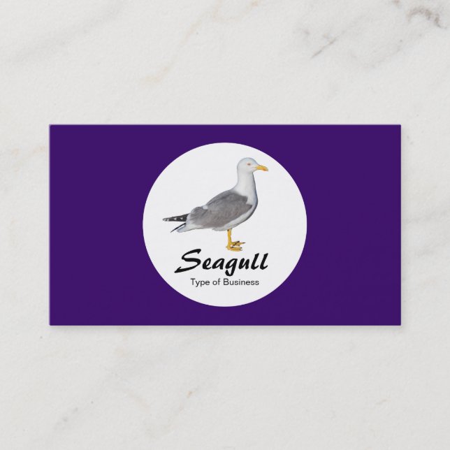 Circle - Yellow Legged Gull - Deep Purple Business Card (Front)