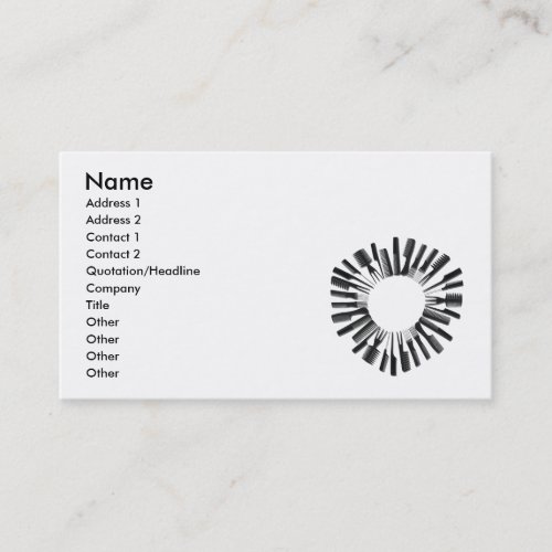 CircleCombs122410, Name, Address 1, Address 2, ... Business Card Template
