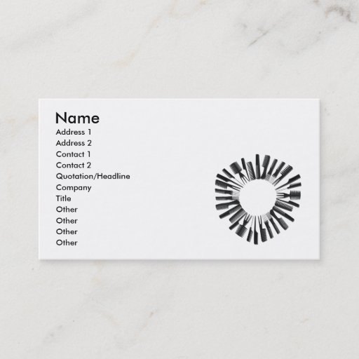Customizable CircleCombs122410, Name, Address 1, Address 2, ... Business Card Template