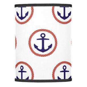 Circled Anchors Nautical Pattern Lamp Shade