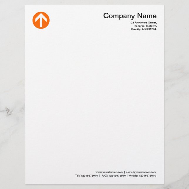 Circled Arrow - Orange Letterhead (Front)
