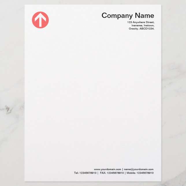Circled Arrow - Tropical Pink Letterhead (Front)