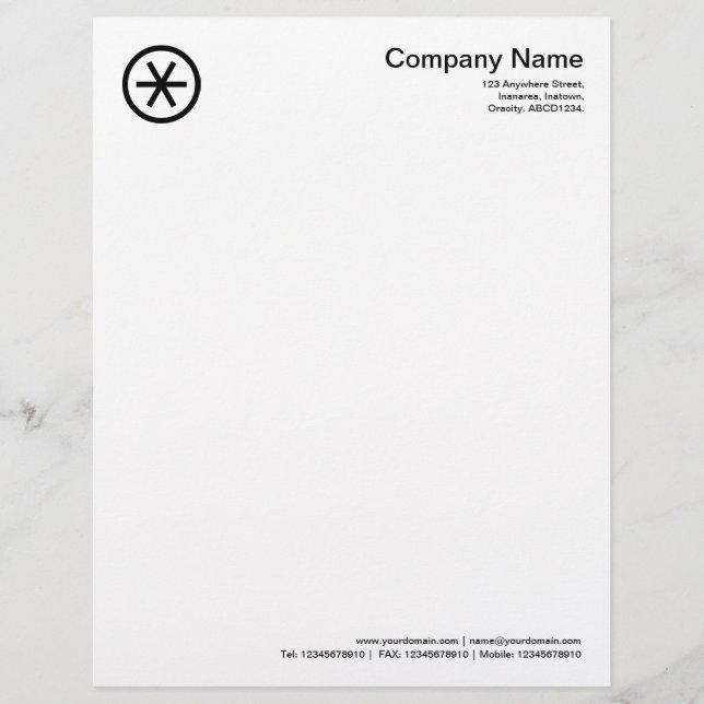 Circled Asterisk - Black Letterhead (Front)