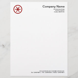 Circled Asterisk - Ruby Red Letterhead