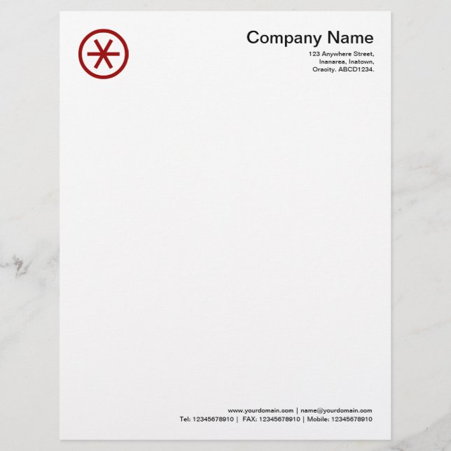 Circled Asterisk - Ruby Red Letterhead (Front)