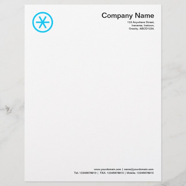 Circled Asterisk - Sky Blue Letterhead (Front)