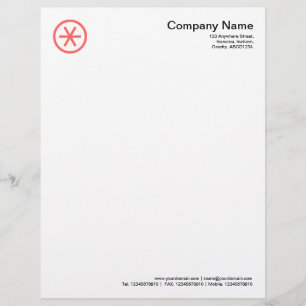 Circled Asterisk - Tropical Pink Letterhead