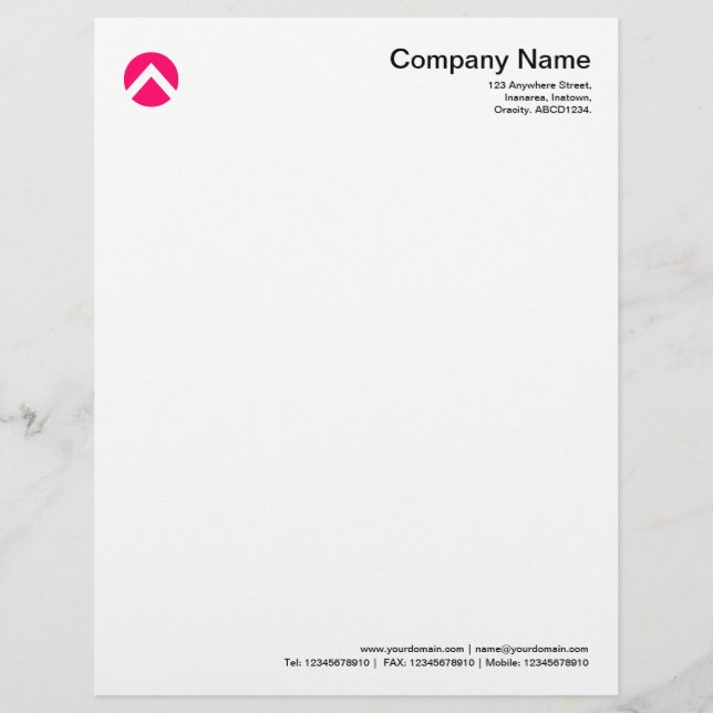 Circled Chevron - Neon Red Letterhead (Front)