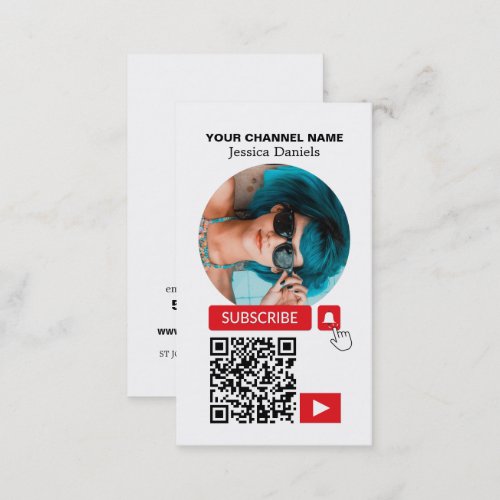 Circled Photo  QR Code Youtube _ Vlogger Business Card