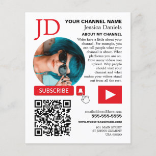 Circled Photo & QR Code, Youtube - Vlogger Flyer