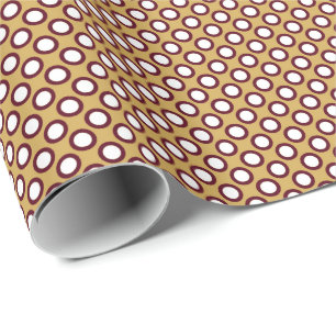 Circled polka dots, caramel, cream and chocolate wrapping paper