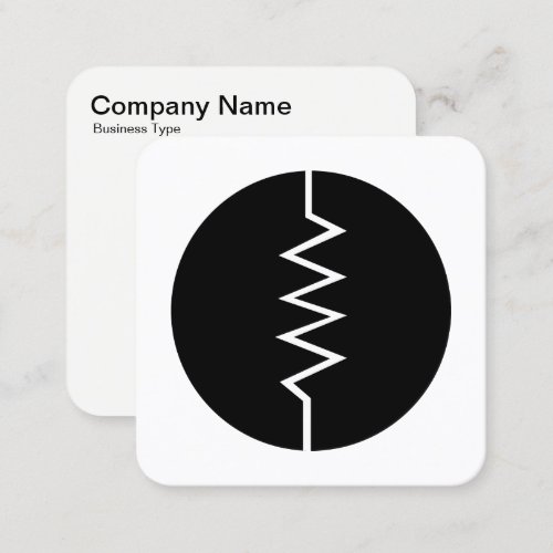 Circled Resistor Symbol _ Black and White Square Business Card