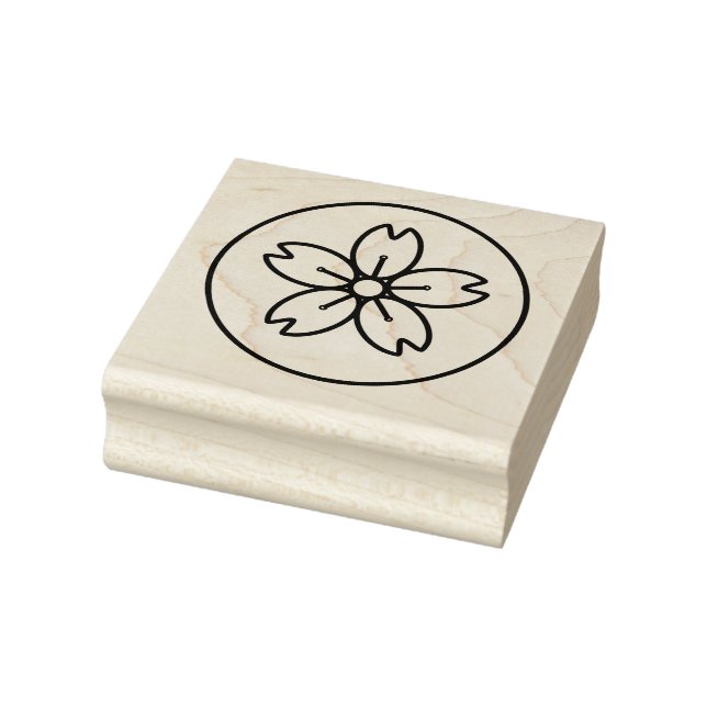 Circled Sakura (Cherry Blossoms) Wooden Stamp (Stamp)