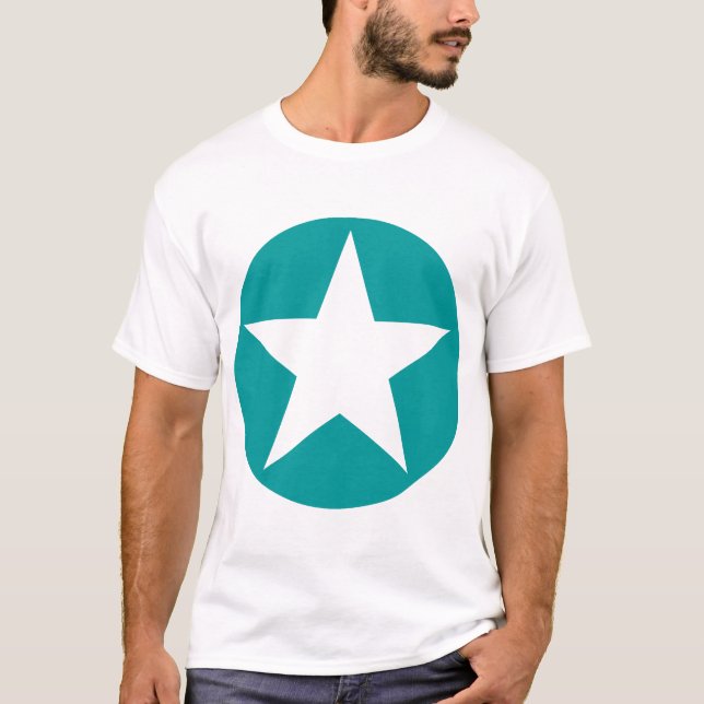 Circled Star - Aqua T-Shirt (Front)