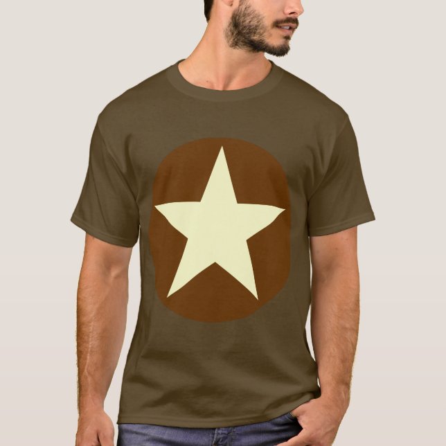 Circled Star - Cream with Brown T-Shirt (Front)