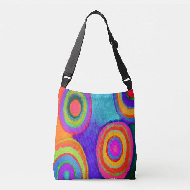 Circles Abstract Art Crossbody Bag (Front)
