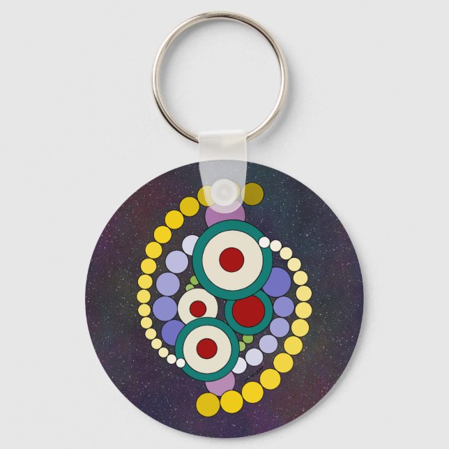 Circles Abstract Artwork Keychain (Front)